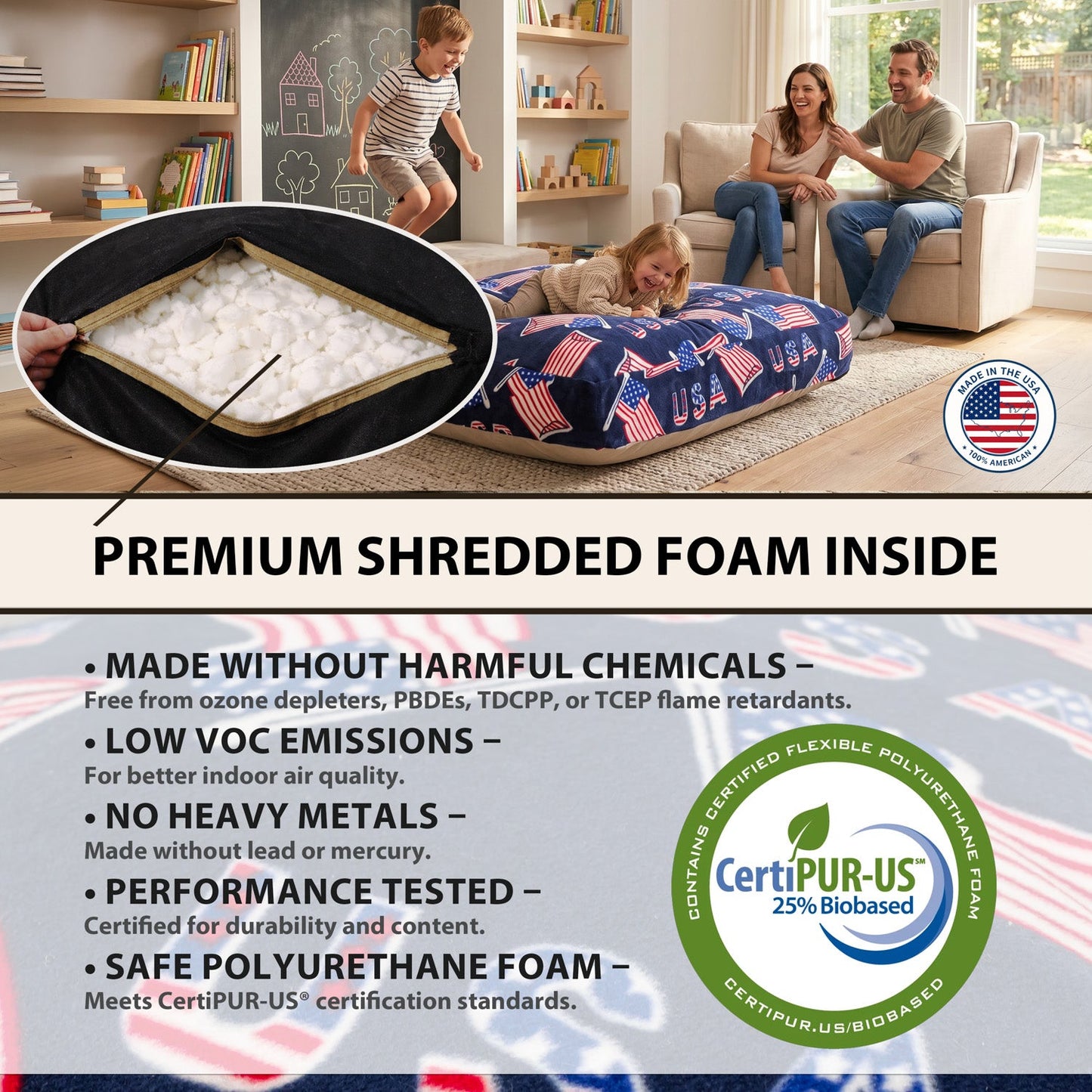 Sensory Crash Pad for Kids & Adults – Removable Washable Fleece Cover