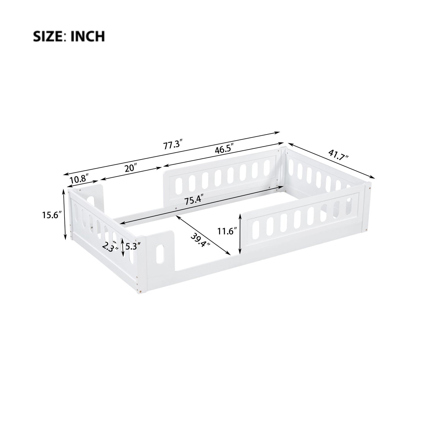 Platform Bed With Guardrail