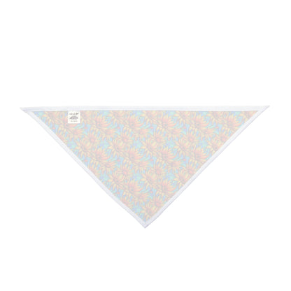 Sunflower Kaleidoscope on Turquoise Waves - Pet Bandana Pet Zen