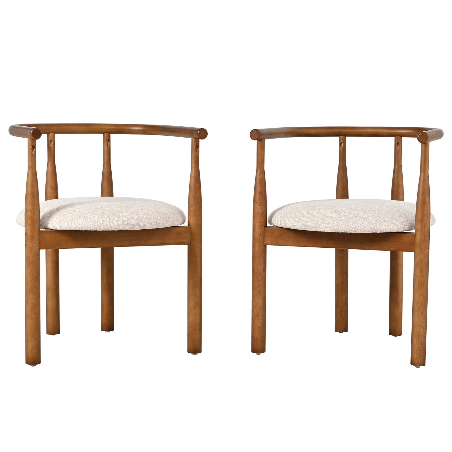 Modern Dining Chair Set of 2 with Solid Wood Legs