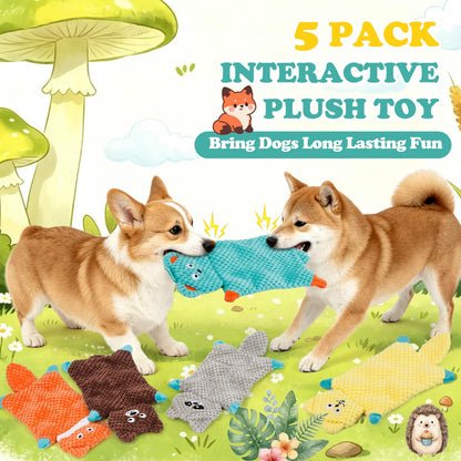 No Stuffing Squeaky Dog Toys For Samll Medium Large Breeds, 3 Pack Durable Plush Puppy Chew Toys For Teething And Boredom, Interactive Dog Toy To Keep Them Busy