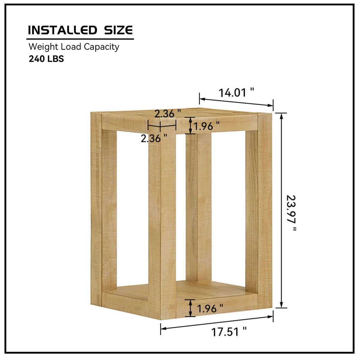 14 Inch Rectangular MDF Coffee Table