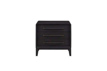 3 Drawer Nightstand With USB - Black