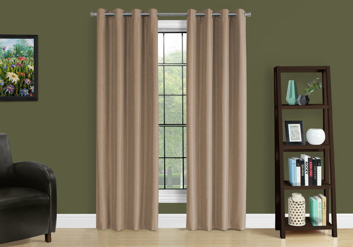 2 Pieces Set, Curtain Panel, Room Darkening, Grommet, Contemporary & Modern