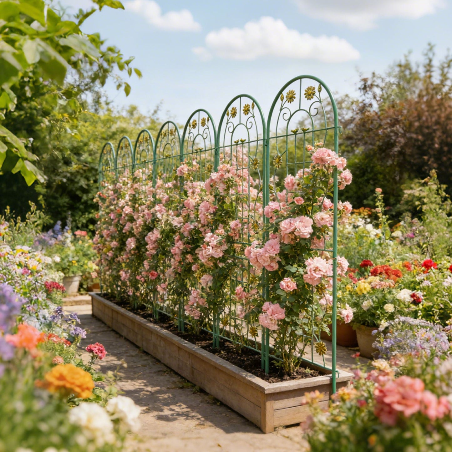 Metal Garden Trellis Rustproof Trellis For Climbing Plant Outdoor Flower Support