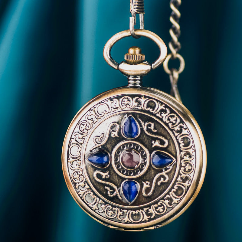 Retro Flip-Open Mechanical Pocket Watch
