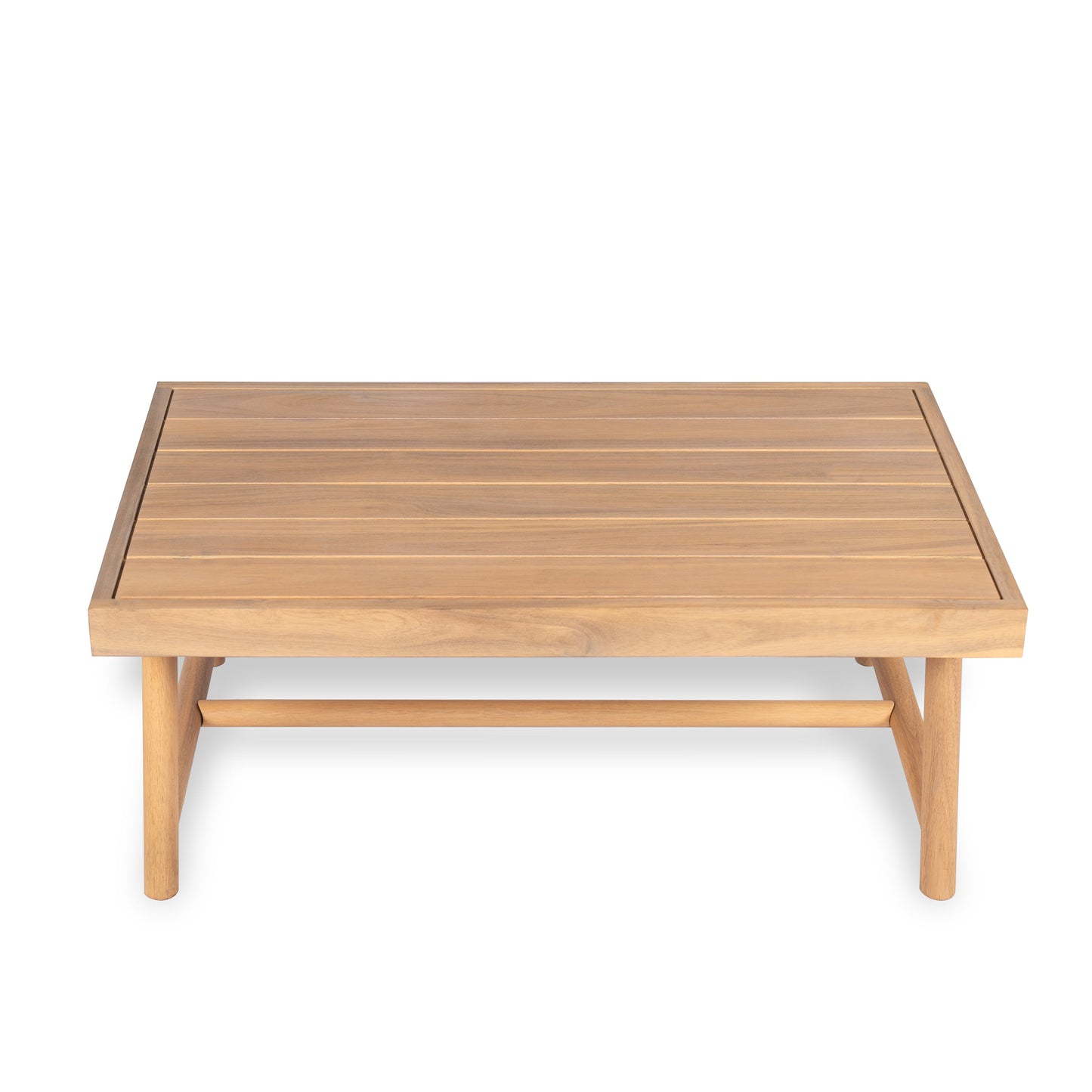 Patio Acacia Wood Chat Set, Club Chair + Coffee Table with Water-resistant Cushion