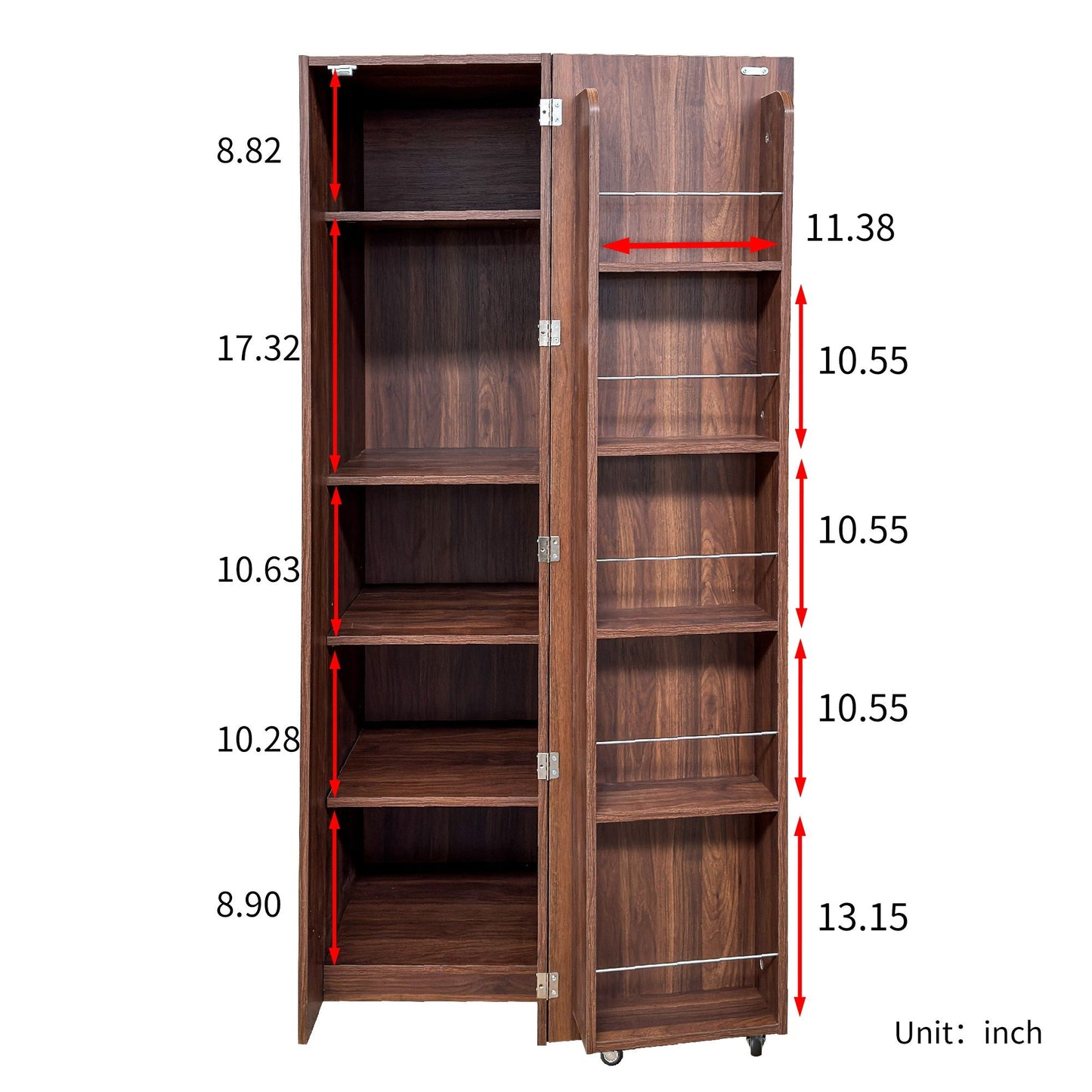 Freestanding Buffet Cupboards Sideboard With Doors & Shelves, Kitchen Pantry Storage Cabinet - Walnut