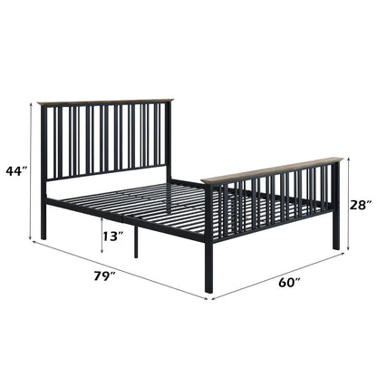 Zudora - Full Bed - Antique Oak & Black