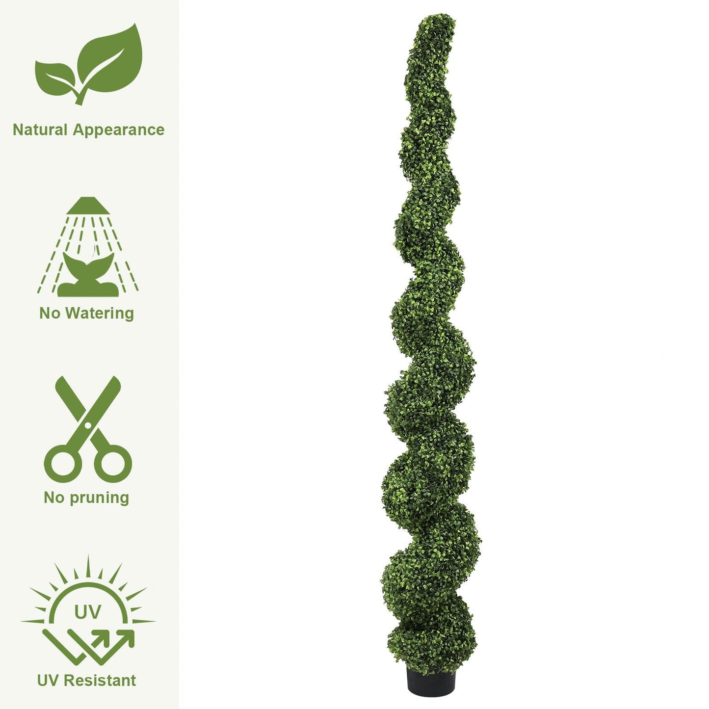 7FT Spiral Topiary Trees Artificial Outdoor Faux Boxwood Plants