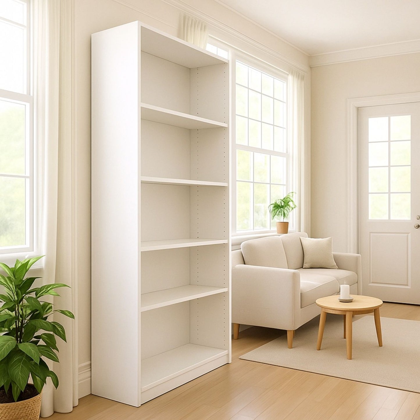 5 Tier Bookshelf Storage Cabinet With Anti-Tip Kit