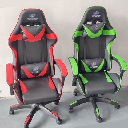 Gaming Racing Chair Height Adjustable Ergonomic PC Computer Chair E-Sports Gamer Office Task Swivel Chair w/ Headrest Lumbar Support Pillow 441lbs Wei