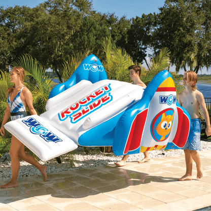 WOW Watersports Rocket Pool Slide with Built-In Sprinklers and Fast Set-Up