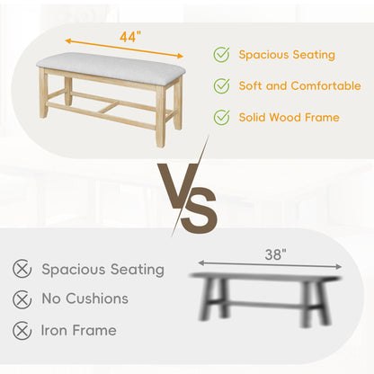 TOPMAX Farmhouse 6-Piece Extendable Dining Table Set