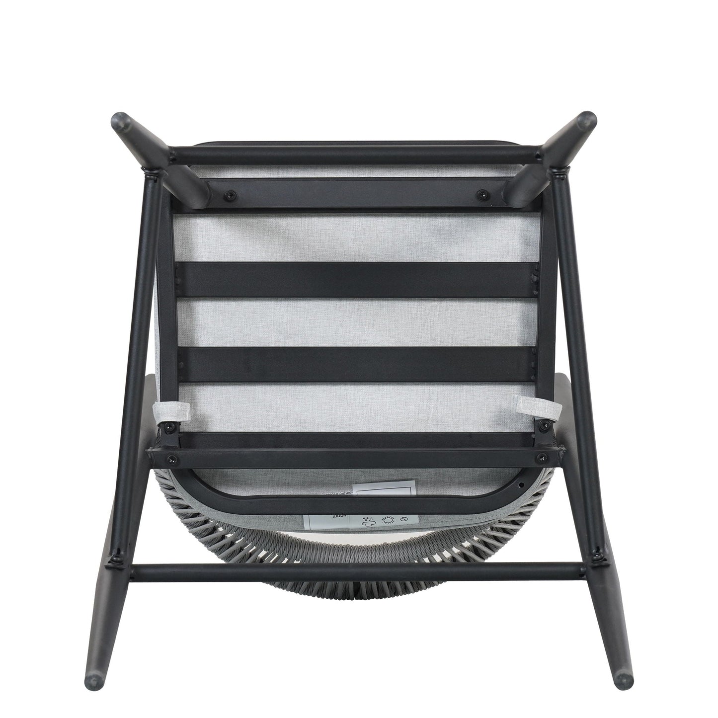 Outdoor Bar Height Metal Frame Counter Stools with Scallop-Shaped Backrest & Water-Resistant Cushions