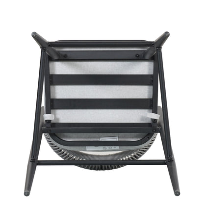 Outdoor Bar Height Metal Frame Counter Stools with Scallop-Shaped Backrest & Water-Resistant Cushions