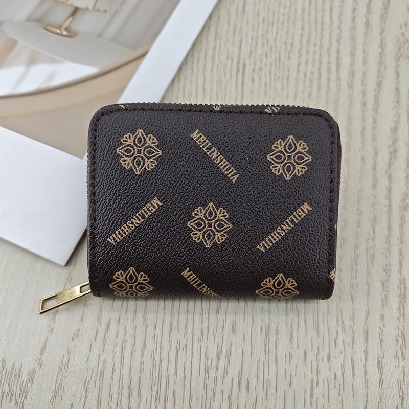Simple And Stylish Single-zip Multi-cardholder Coin Purse