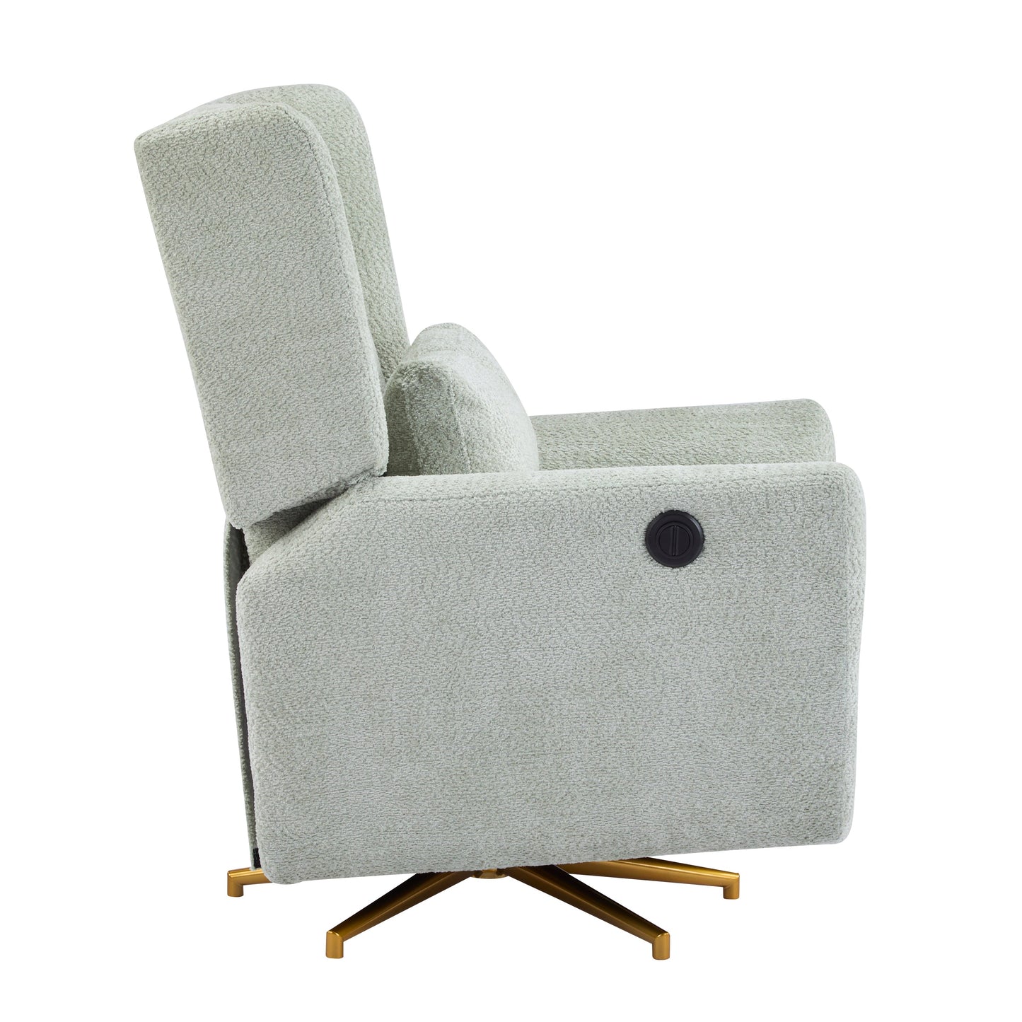 Power Recliner Chair Swivel with Boucle Upholstery and 360° Swivel