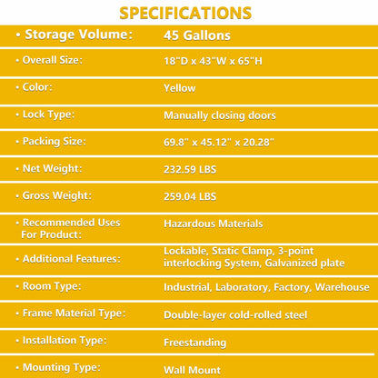 45 Gal Flammable Safety Cabinet