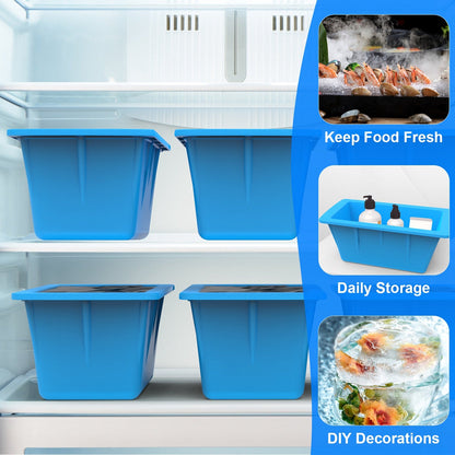 2 Pack 6.6LBS Silicone Freezer Molds Ice Block Molds Ice Pop Molds for Ice Baths Soup Seafood Freezing DIY Ice Decorations