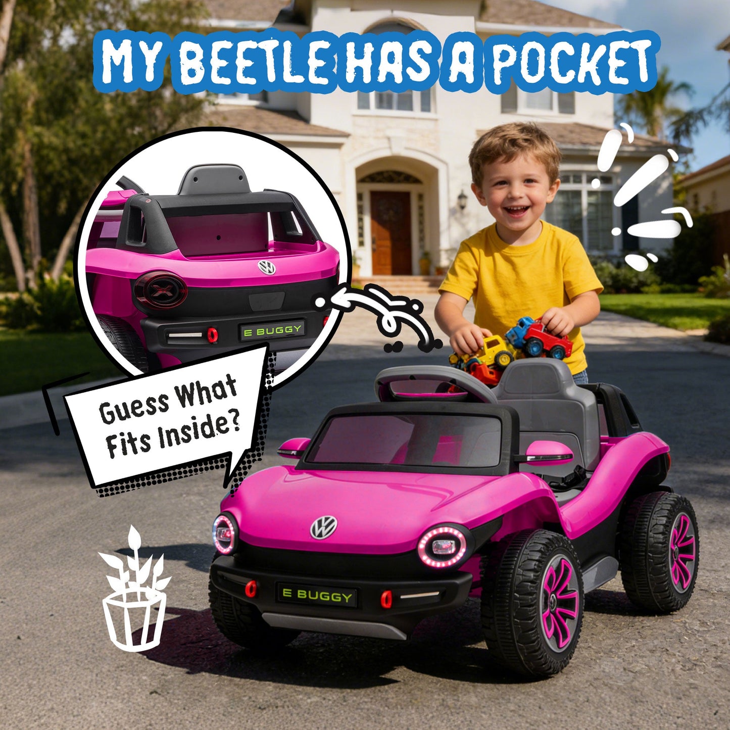 12V Licensed Volkswagen Beetle Kids Ride-On Electric Car
