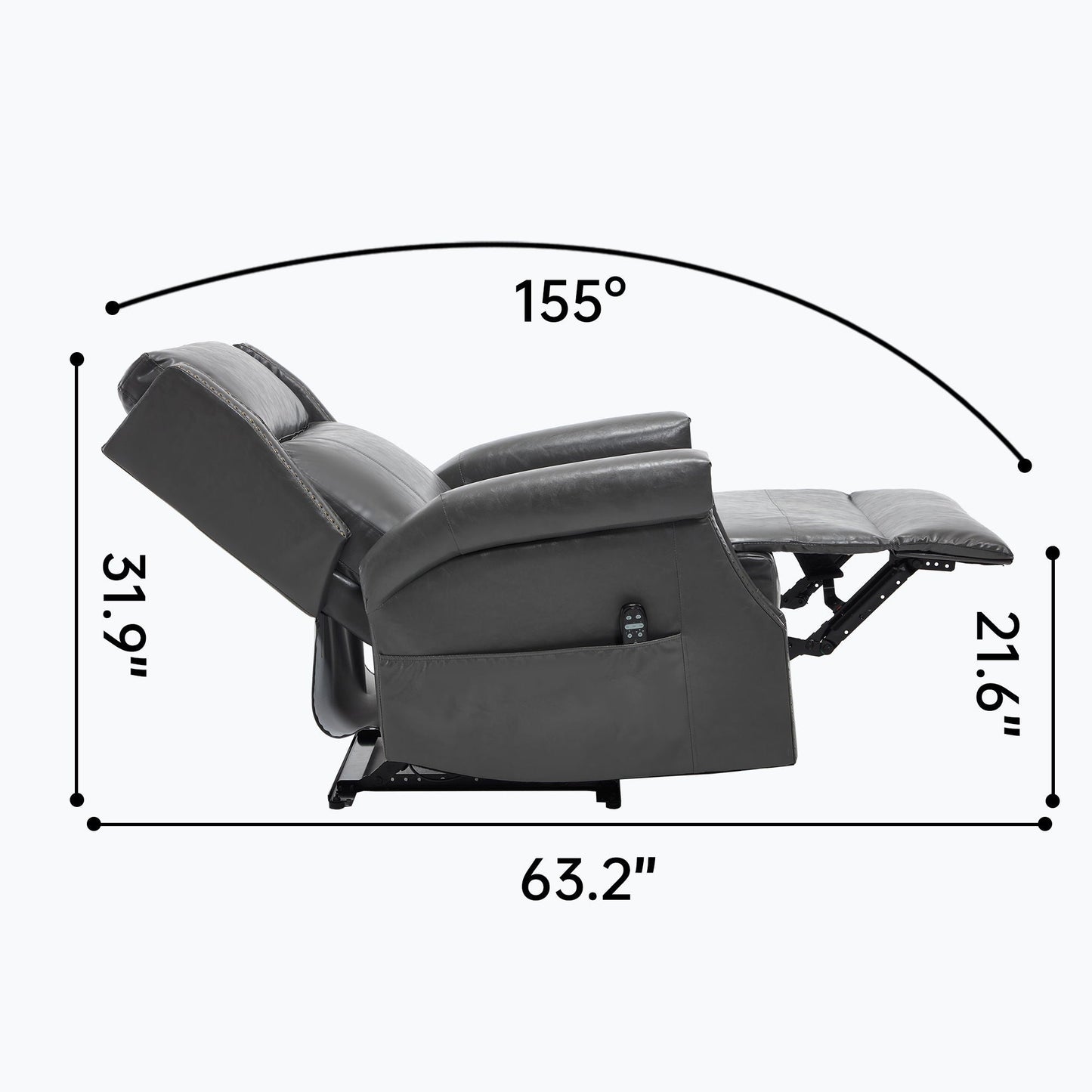 Manual Recliner Chair  With Heavy Duty Motion Mechanism, 8 Vibrating Nodes And 3 Massage Modes For Living Room
