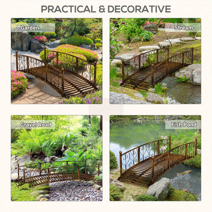 Outsunny 7' Metal Arch Garden Bridge with Safety Siderails
