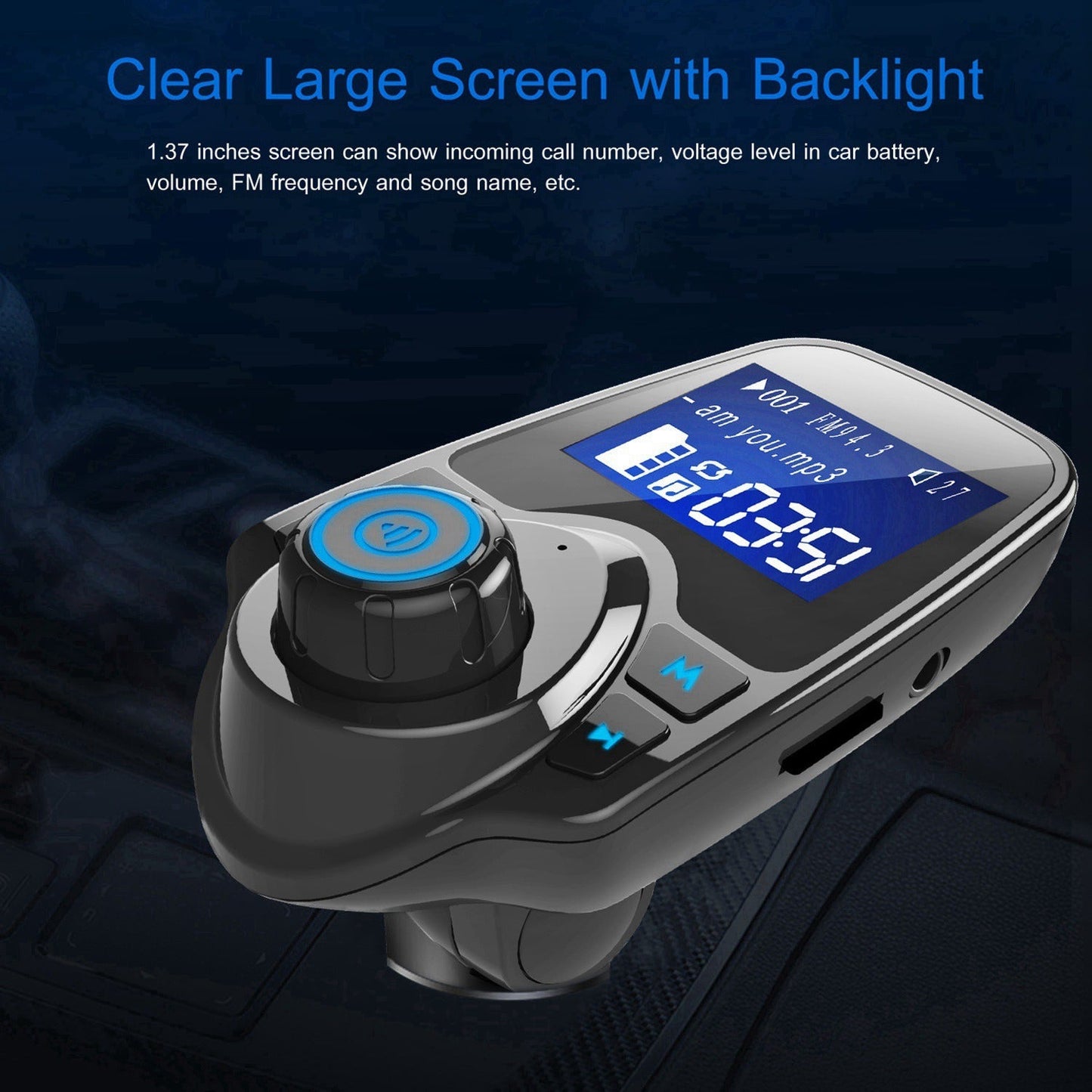 iMounTek Car Wireless FM Transmitter MP3 Player Hand-Free Call USB Charger AUX Input TF Card USB Flash Drive