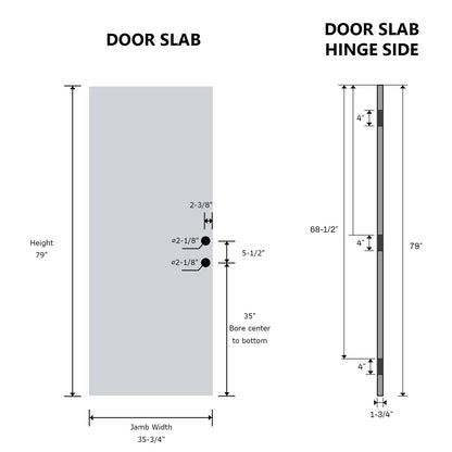 36 x 80 Fiberglass Entry Door with Brickmould & Frosted Glass