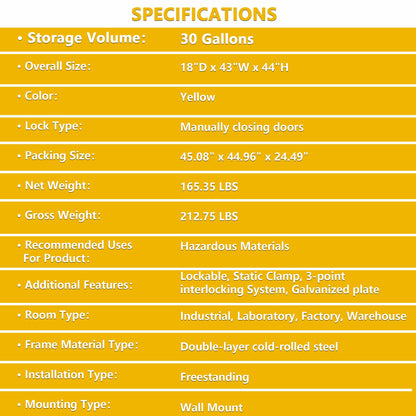 30 Gallon Flammable Safety Cabinet