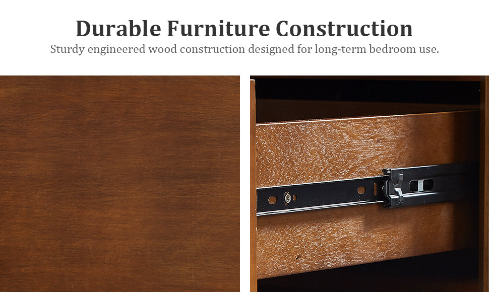 24" Nightstand with Charging Station and Two Drawers
