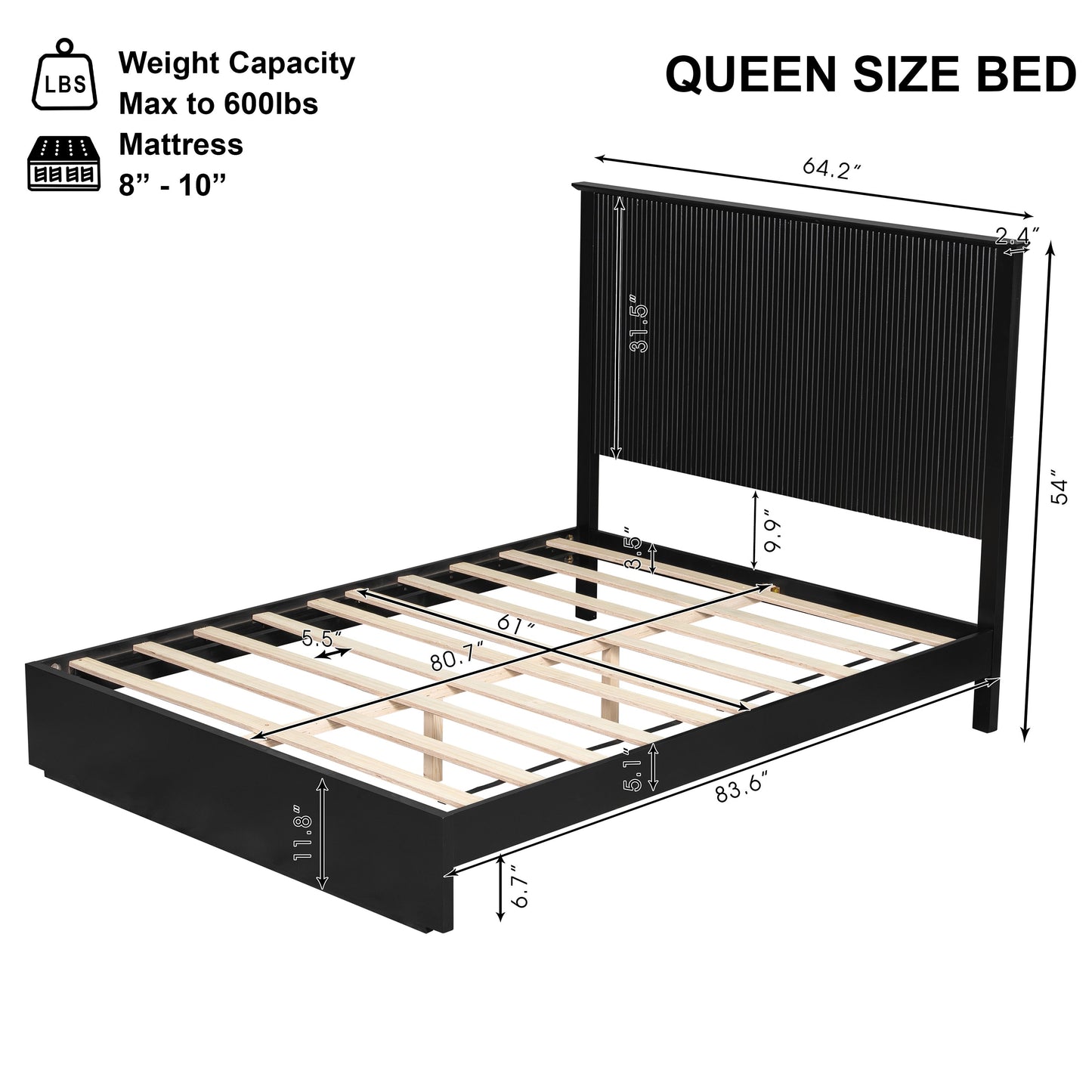 Stylish Queen Size Bed Frame