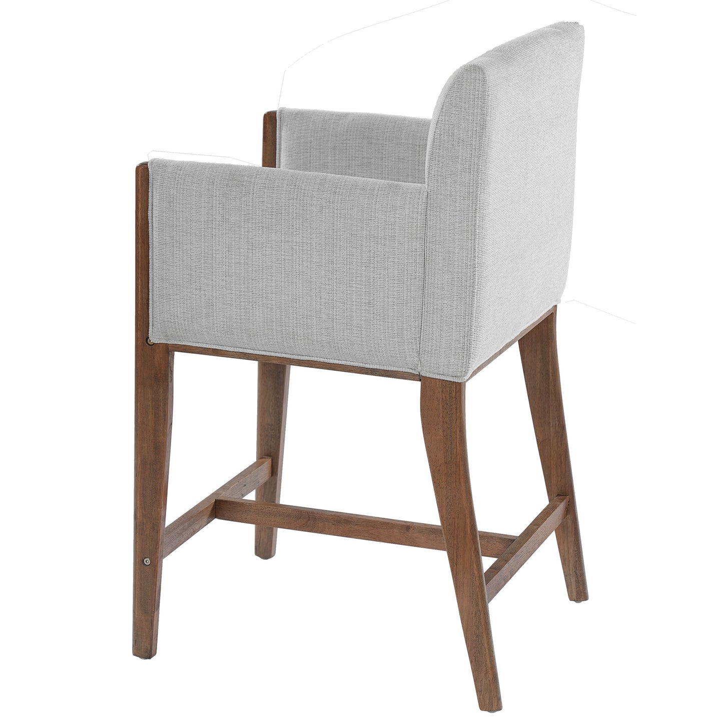 24'' Seat Height Upholstered Counter Stools with Arms for Kitchen Island/Dining Room, Set of 2