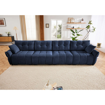 Modern Sofa & Pillows, Textured Cover, High Rebound Cushions