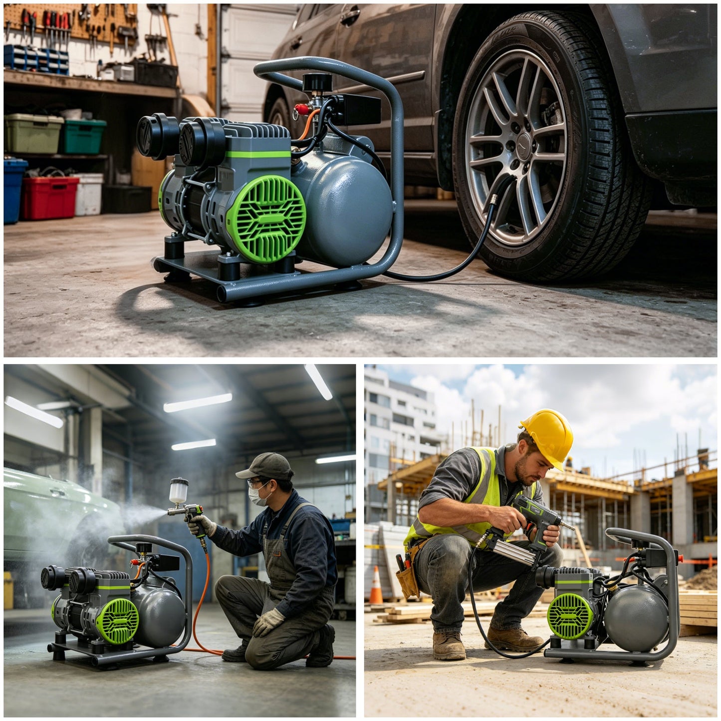 Oil Free Air Compressor with Quiet Low Noise and Portable Design