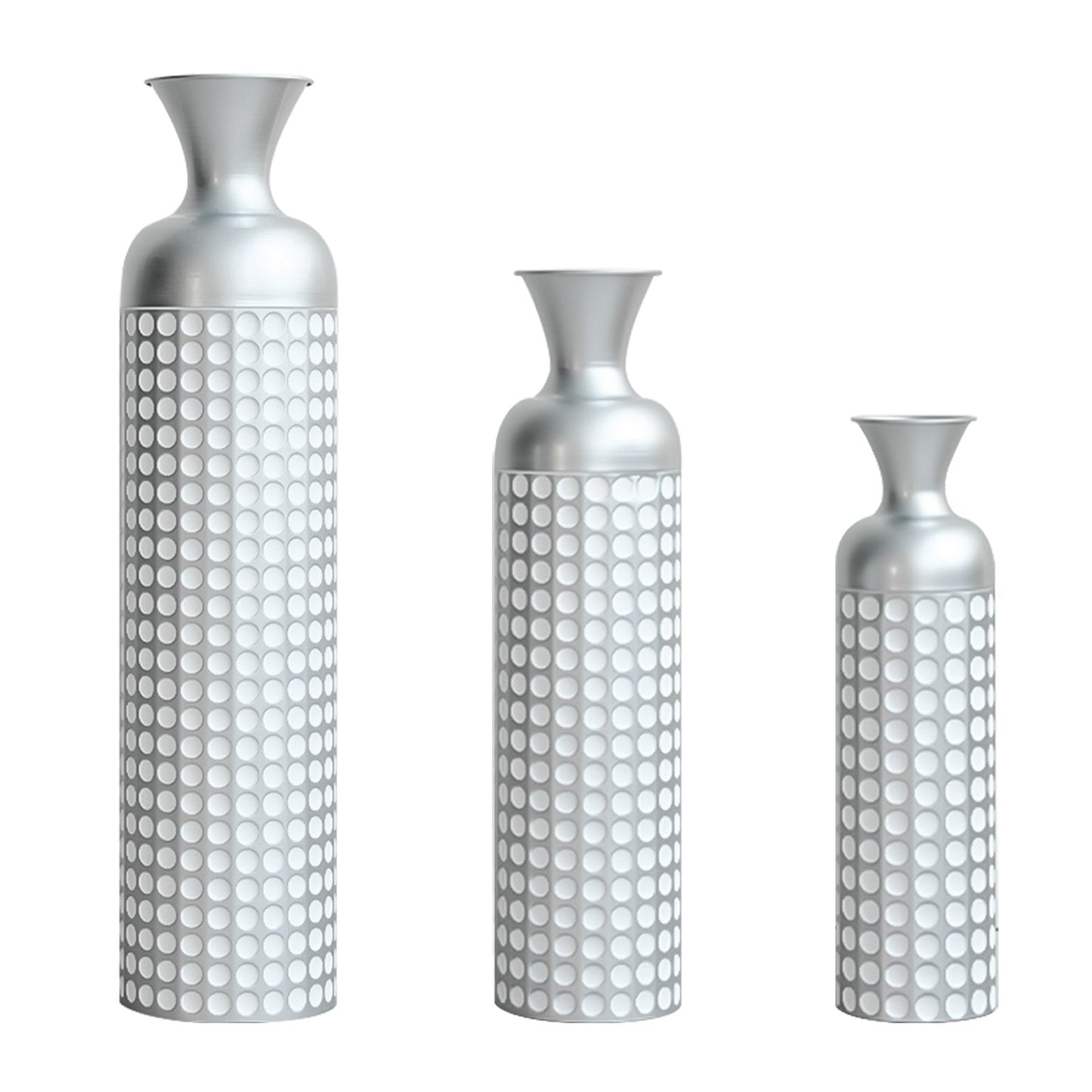 3 Pack Semi-Handcrafted Gold Metal Vase Collection