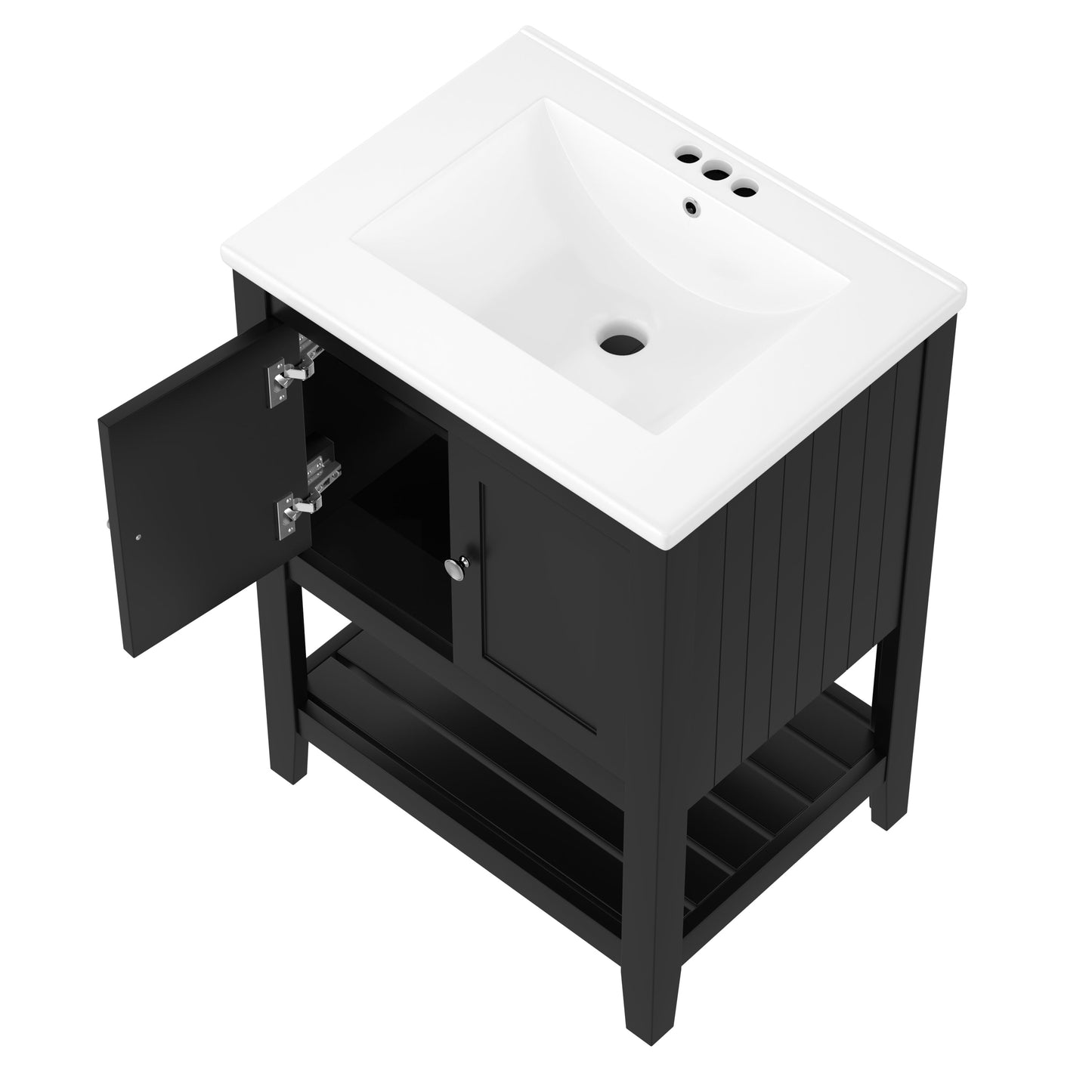 24" Black Bathroom Vanity