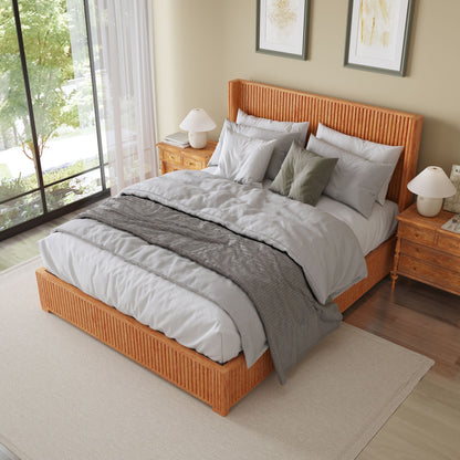Platform Bed Frame With Headboard, Floor Standing Design