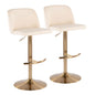 Toriano - Contemporary Adjustable Barstool With Swivel With Rounded T Footrest (Set of 2)