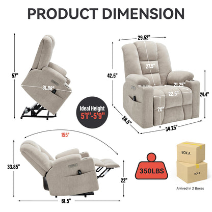 Power Lift Recliner Chair with Massage and Heat