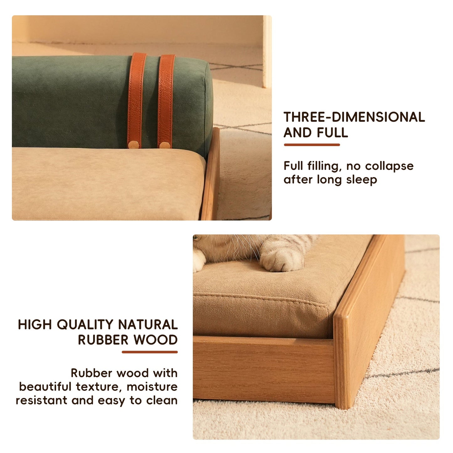 Modern Wooden Pet Bed for Cats and Dogs