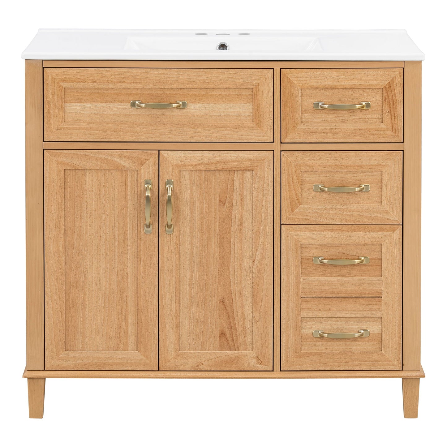 Bathroom Vanity With Sink, Soft Close Doors & Drawers - Wood