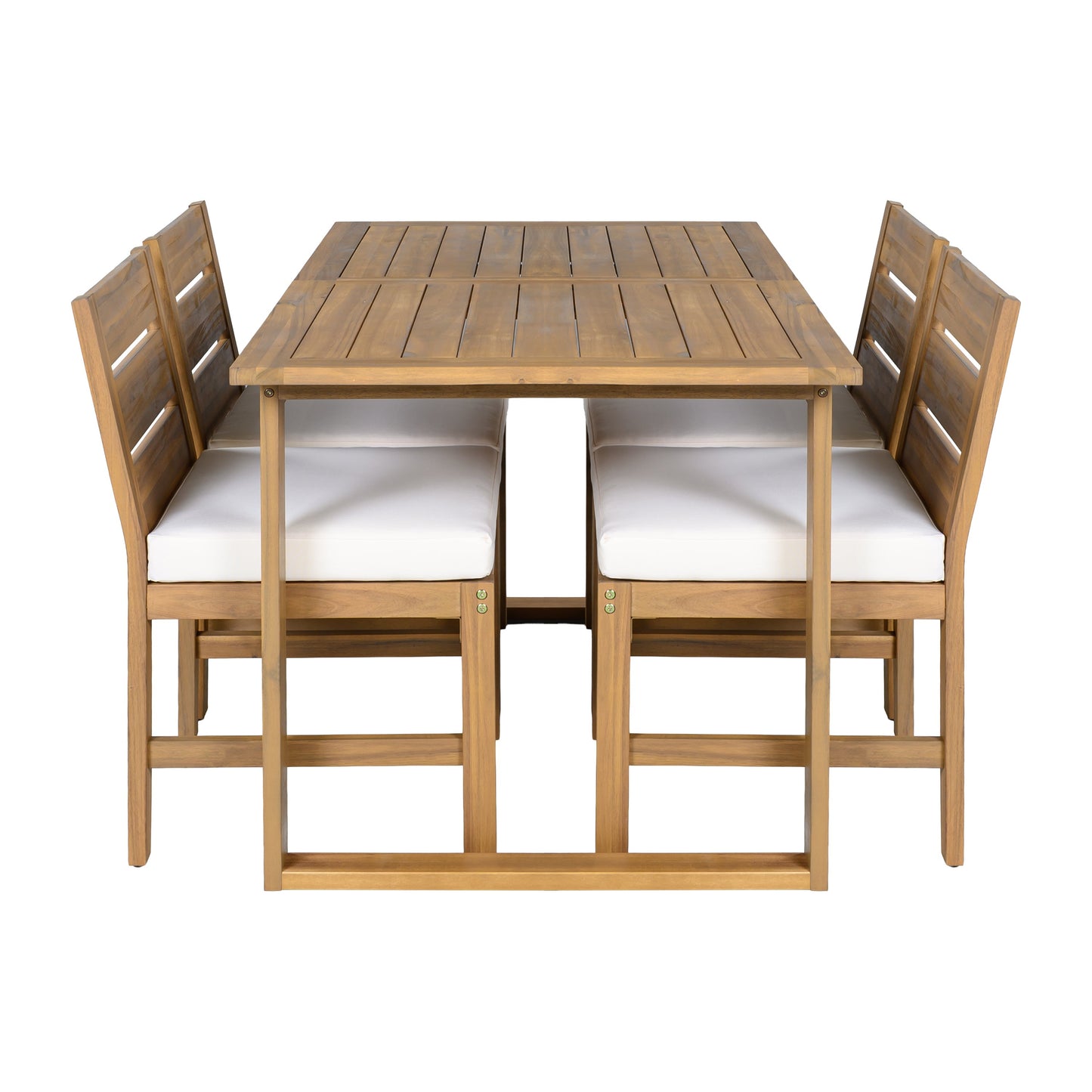 U_STYLE Farmhouse 5-Piece Outdoor Patio Dining Set with Adjustable Legs