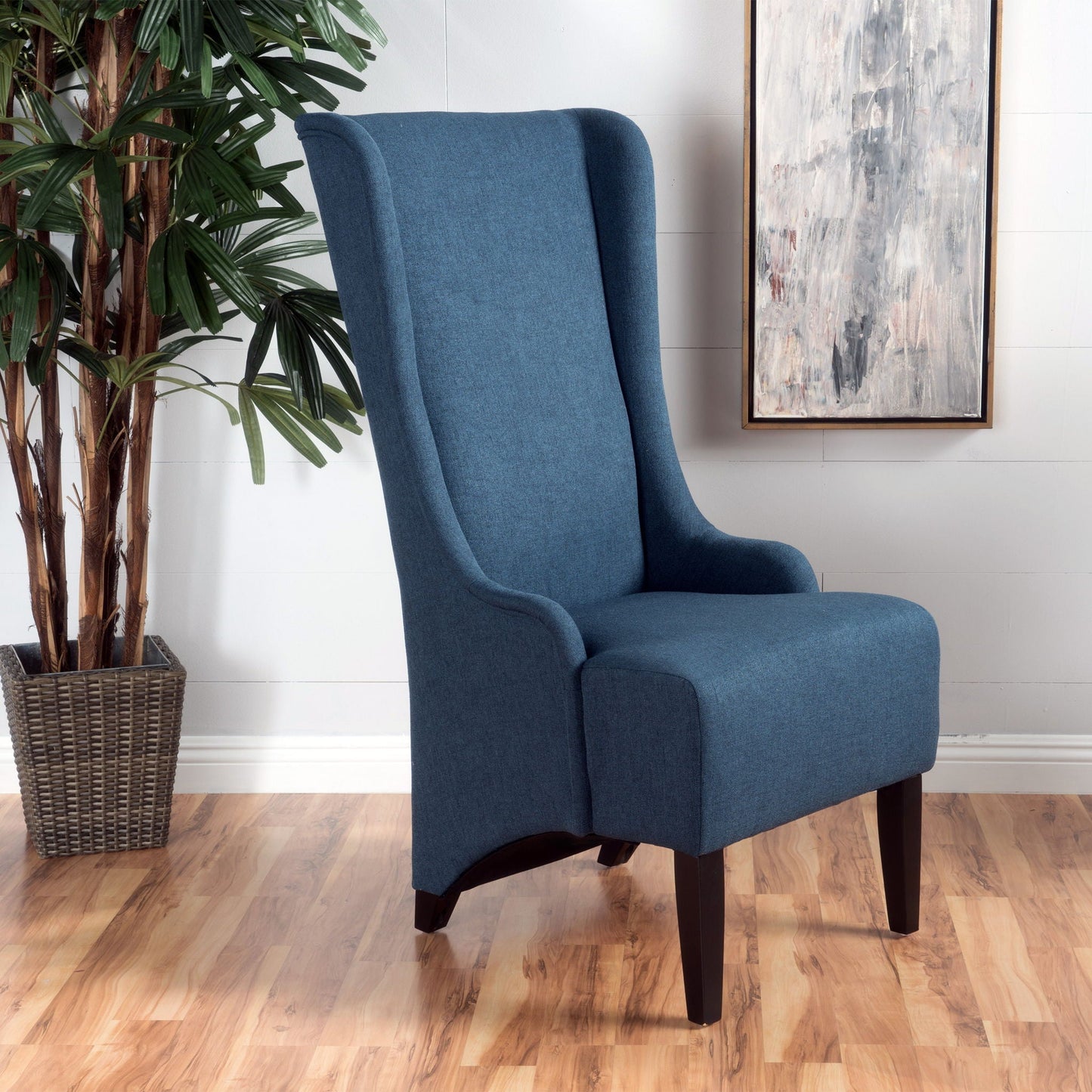 Alight Upholstered Dining Chair With High Back And Birch Wood Legs