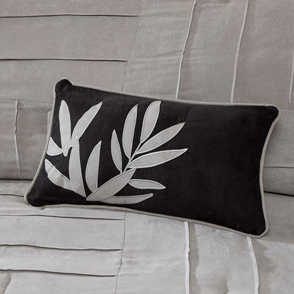 7 Piece Faux Suede Comforter Set Grey Cal King