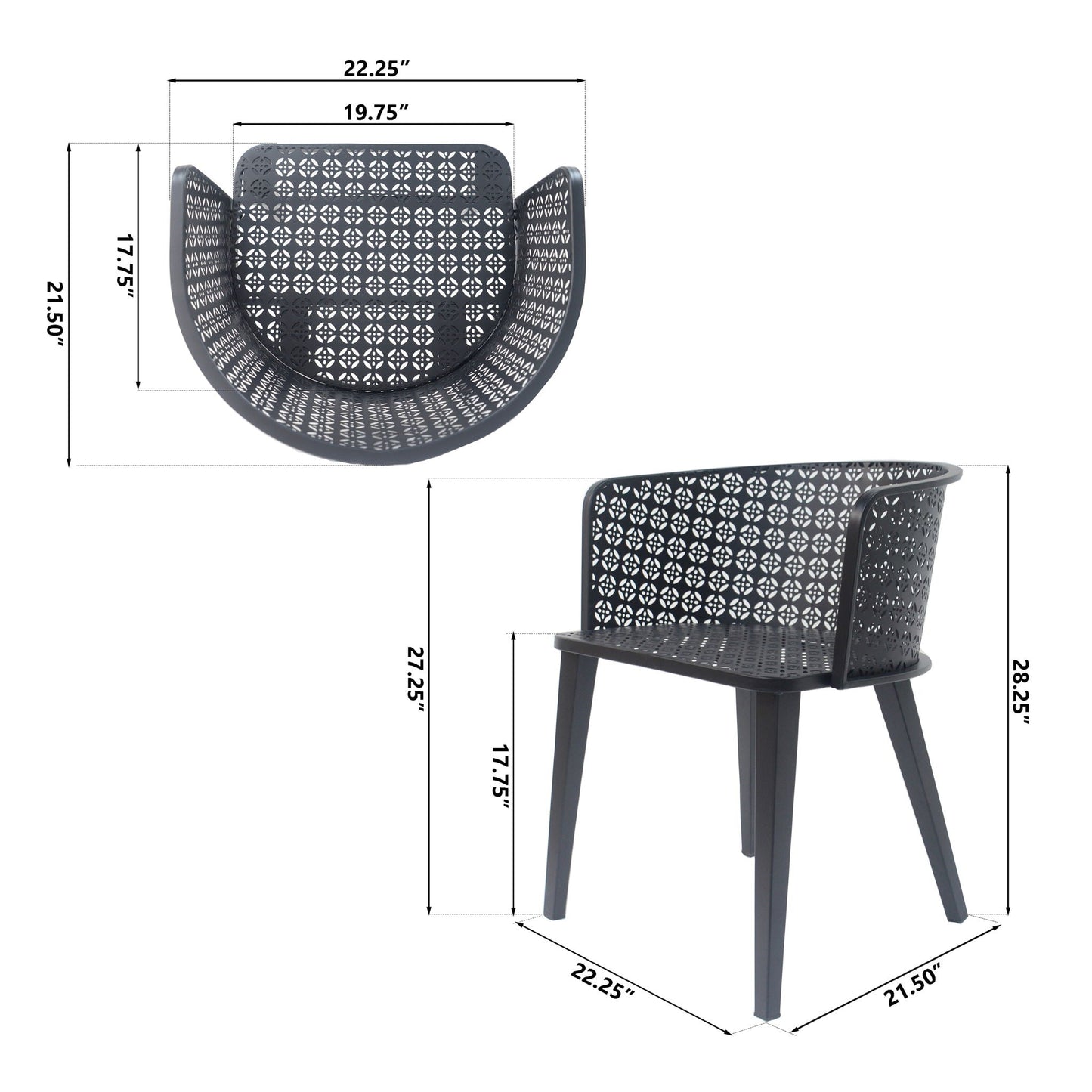 Milan Outdoor Dining Chair Set of 2