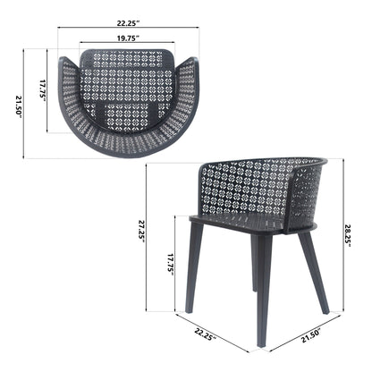 Milan Outdoor Dining Chair Set of 2