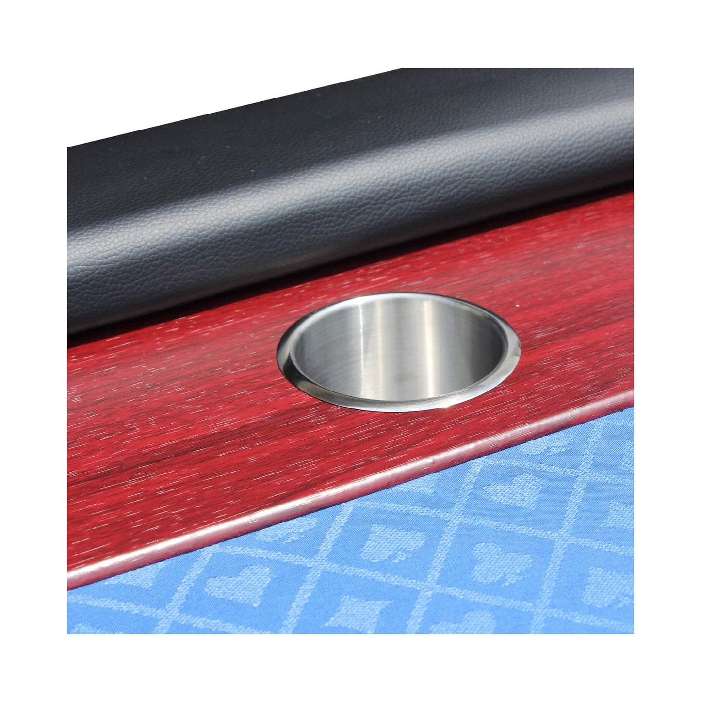 Premium 96-Inch Poker Table With Speed Cloth And Wooden Texture Racetrack For 10 Players (SAK75023)