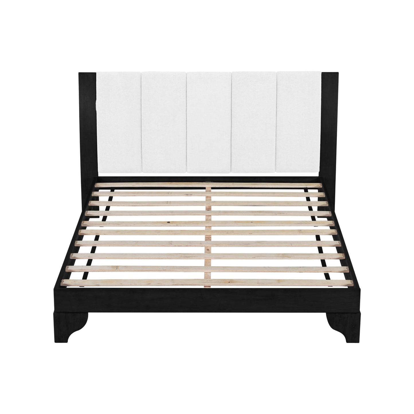 Queen Size Bed Frame in Black & White Pine