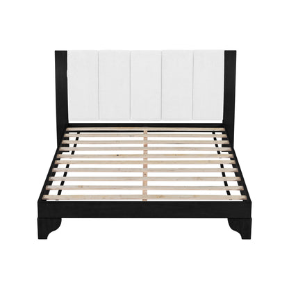 Queen Size Bed Frame in Black & White Pine